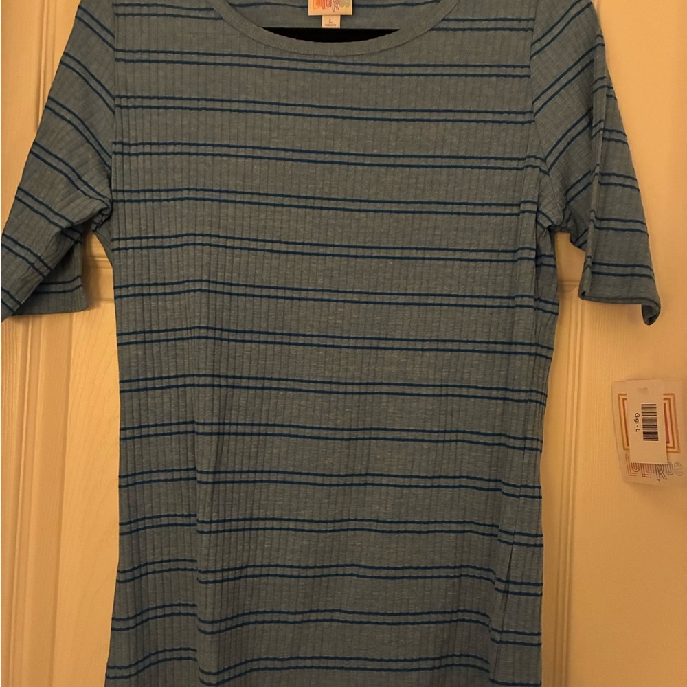 LuLaRoe Blue Striped Gigi NWT Size L